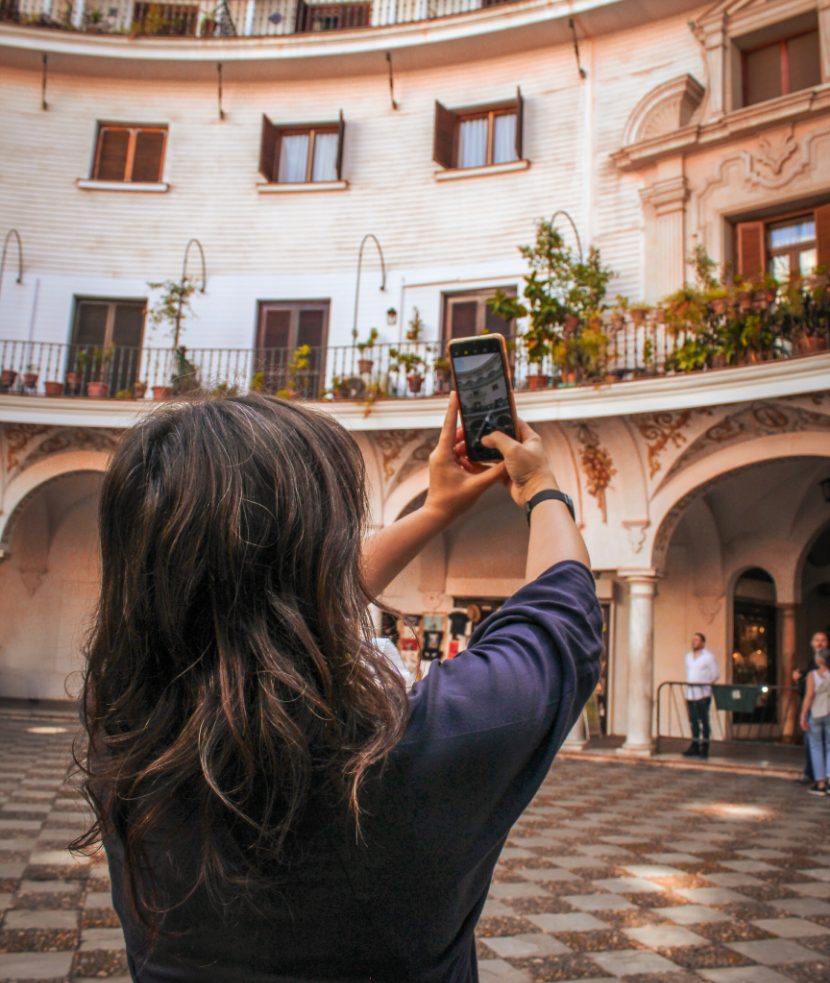 Alexia taking a picture in one of the many beautiful locations in Andalucia.