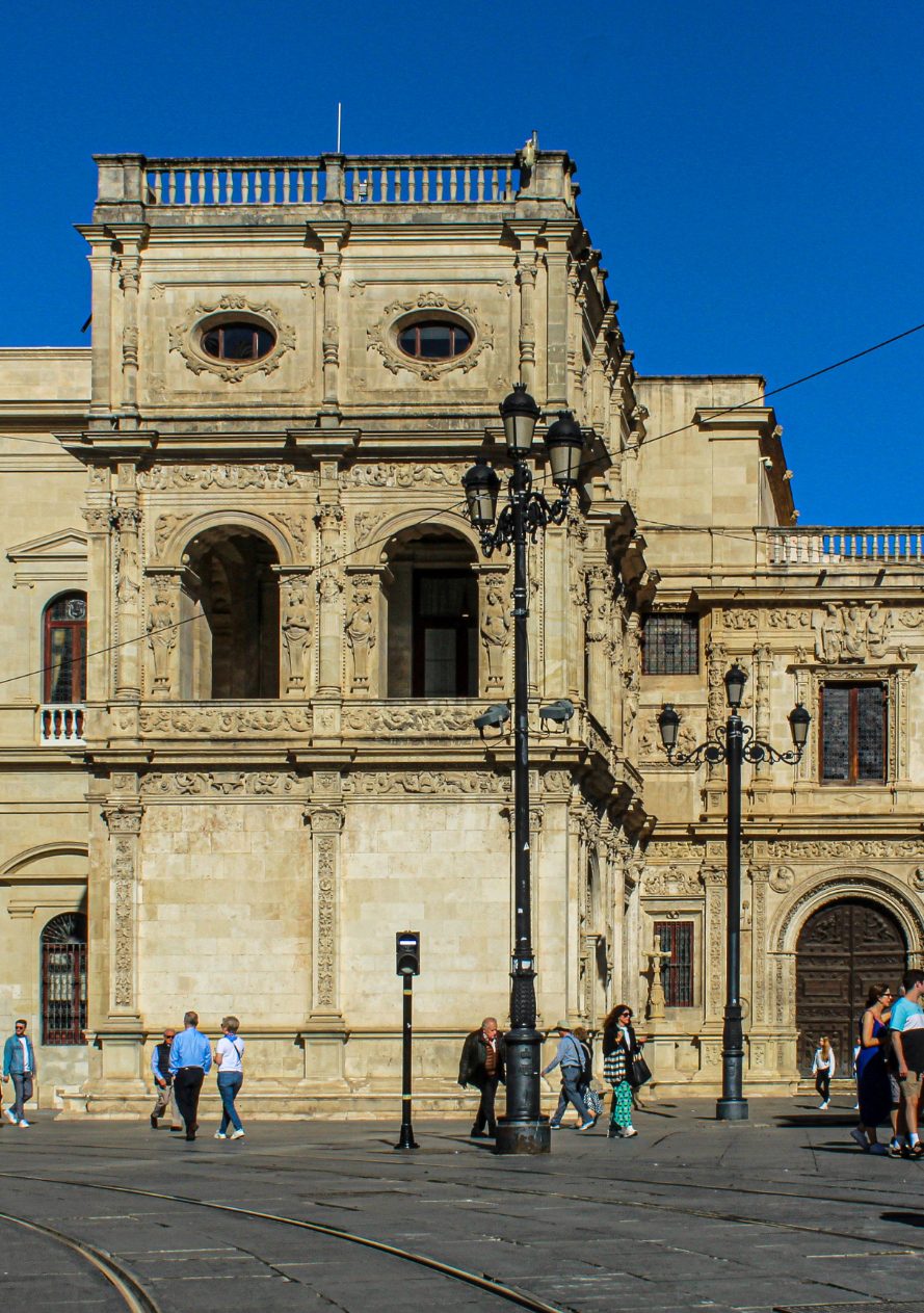 One of the facades of the Seville City Hall where the participants of our scavenger hunts pass.